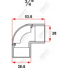 Joelho 90 3/4 Branco - Inpol