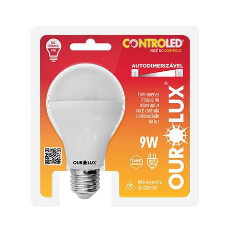 Lâmpada LED Autodimerizável Ourolux 9W Branca Fria