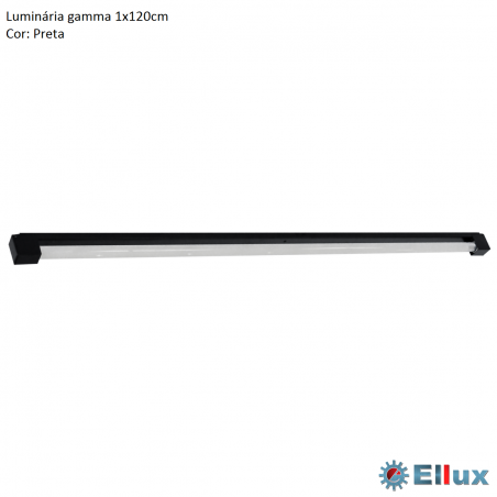 Perfil Para 1 Lâmpada LED 120 cm Preto - Ellux