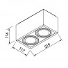 Plafon Box 2 Lâmpada AR111 158X302X105IN41152 PT - NEWLINE