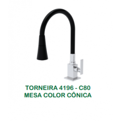 Torneira 4196 C-34 Lavador Giratorio Mesa 1/4 Volta Preto - Metalplas