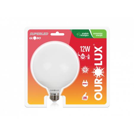 Lâmpada LED Globo Ourolux 12W Branca Fria