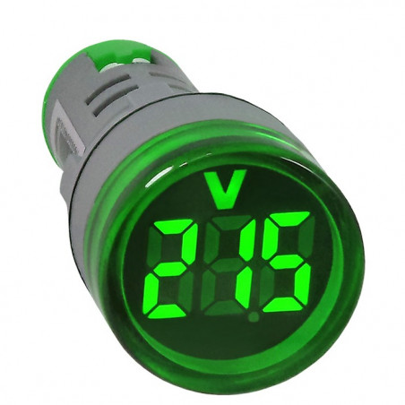Voltímetro Digital 22mm Para Painel 0-500 Verde