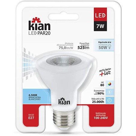 Lâmpada LED PAR20 Kian 7W Branca Fria