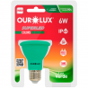 Lâmpada Led PAR20 6W Verde IP65 - OUROLUX