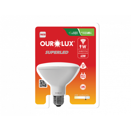 Lâmpada LED PAR30 Ourolux 9W Branca Fria IP65