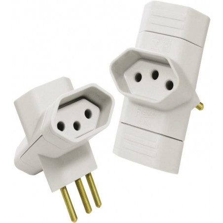 Plug Adaptador 2P+T 3 Saídas 10A 345 Branco