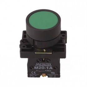 Botão Comando Plastico 22mm - 1NA Verde - Metaltex ou Similar