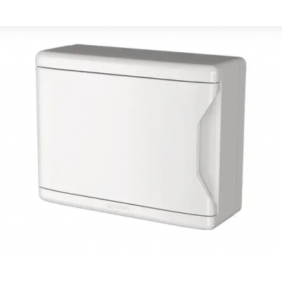 Quadro de Distribuição Sobrepor para 11 Disjuntores NEMA ou 16 Disjuntores DIN - PVC Branco -KRONA