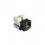 Tomada RJ45 Keystone CAT5 Preto Para Placa