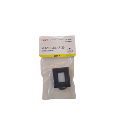 Luminária Pontual Retangular Led 1,2W 3000K 20.17 Preto
