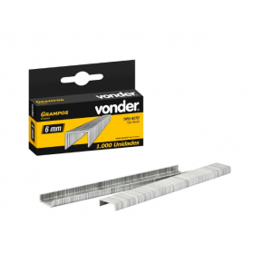 Caixa de Grampos Retos 6MM com 1000 Unidades - Vonder