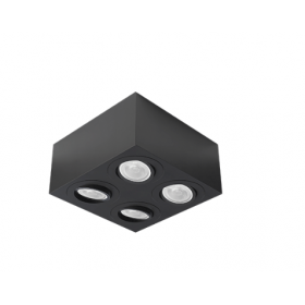 Spot de Sobrepor Sura Face Plana Quadrado PRETO PAR20 - Revoluz
