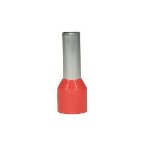 Terminal Isolado Tubular 10mm -12 Curto Vermelho
