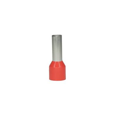 Terminal Isolado Tubular 10mm -12 Curto Vermelho