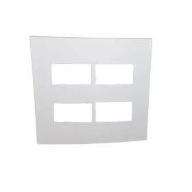 Placa 4 x 4 - 4 Postos Sem Suporte - Linha Sleek - branco - Margirius