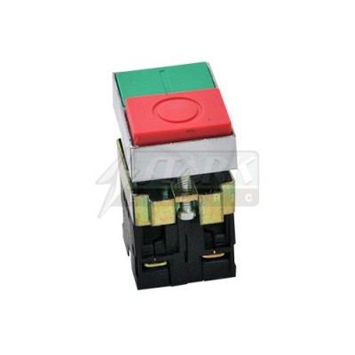Botão faceado duplo com visor amarelo – 1NA + 1NF s/ gravação -Metaltex ou Similar