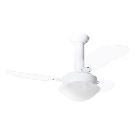 Ventilador de Teto Loren Sid Perola Branco/Transparente