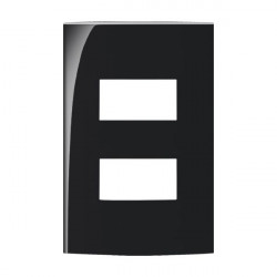Placas 4×2” 2 postos horizontais separados– Ebony - Linha Sleek