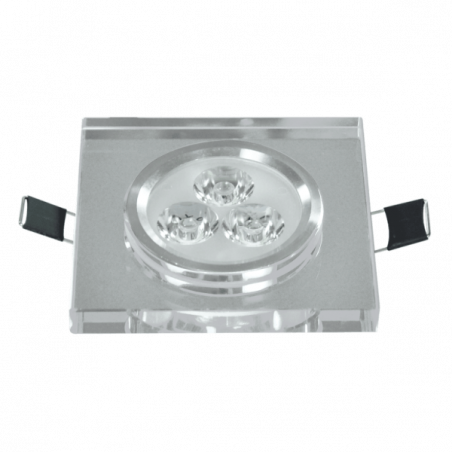 Spot Embutir LED 3w Quadrado Vidro 6500K - MBLED