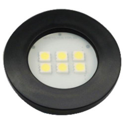 Luminária Pontual Circular Preto - 6 Super LED 6000K - E515.P - ARTETÍLICA