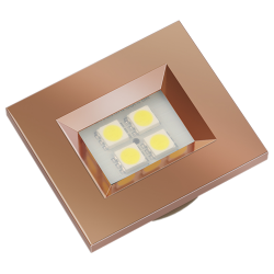 Luminária Pontual Retangular 4 LED 3000K E314.CO Cobre - ARTETÍLICA