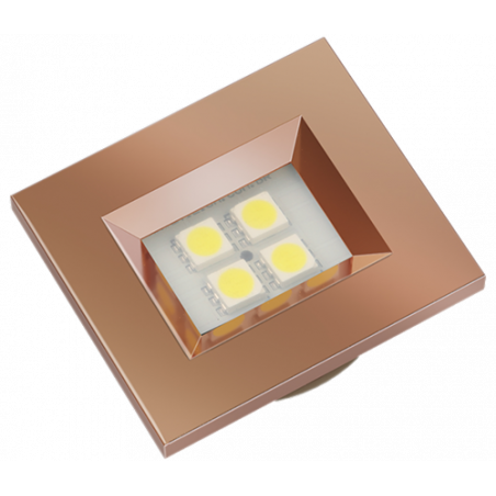 Luminária Pontual Retangular 4 LED 3000K E314.CO Cobre - ARTETÍLICA