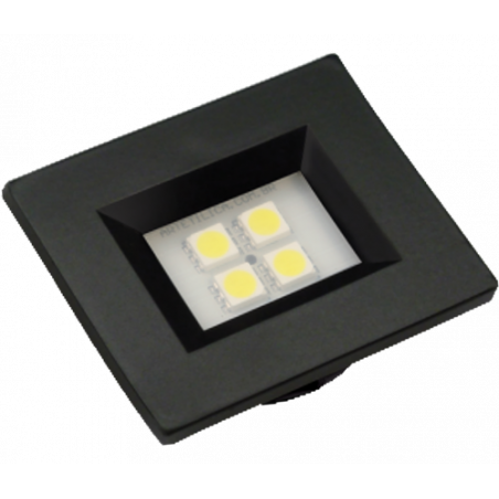Luminária Pontual Retangular 4 LED 6000K E514.P Preto - ARTETÍLICA
