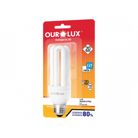 Lâmpada Fluorescente 3U Ourolux 30W 220V Branca Fria