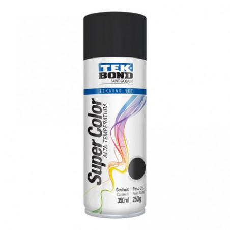 Tinta Spray Preto Fosco Alta Temperatura 350ML - TEKBOND