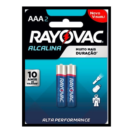 Pilha Alcalina Palito AAA Com 2 Unidades Rayovac ou Similar