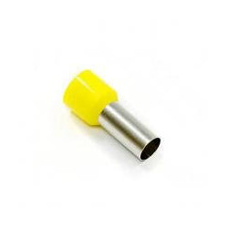 Terminal Isolador Tubular 25mm -12 Curto Amarelo
