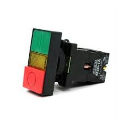 Botão Comando Duplo com LED 1NA+1NF Verde/ Vermelho - Metaltex ou Similar