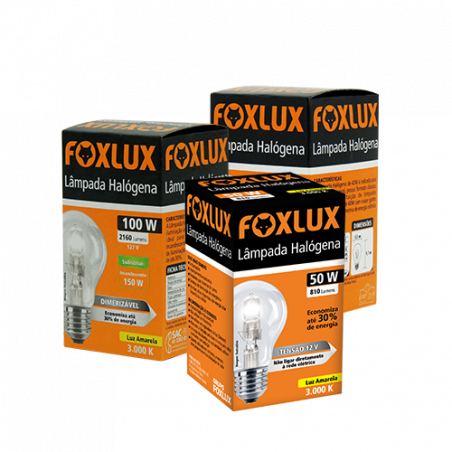 Lâmpada Halógena Clássica 100W 220V Foxlux Ou Similar