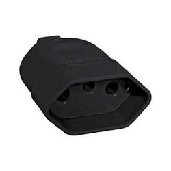Plug Fêmea 2P+T 10A 2043 Preto - Perlex