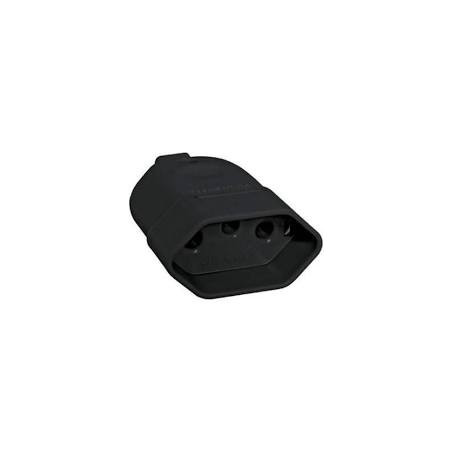 Plug Fêmea 2P+T 10A 2043 Preto - Perlex