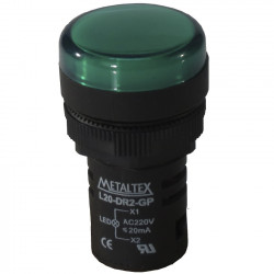 Sinaleiro LED 220V Verde 22MM - Metaltex ou Similar