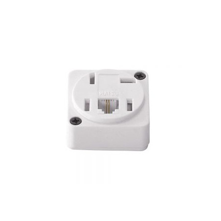 Tomada Telefone Com Adaptador RJ11 Branco